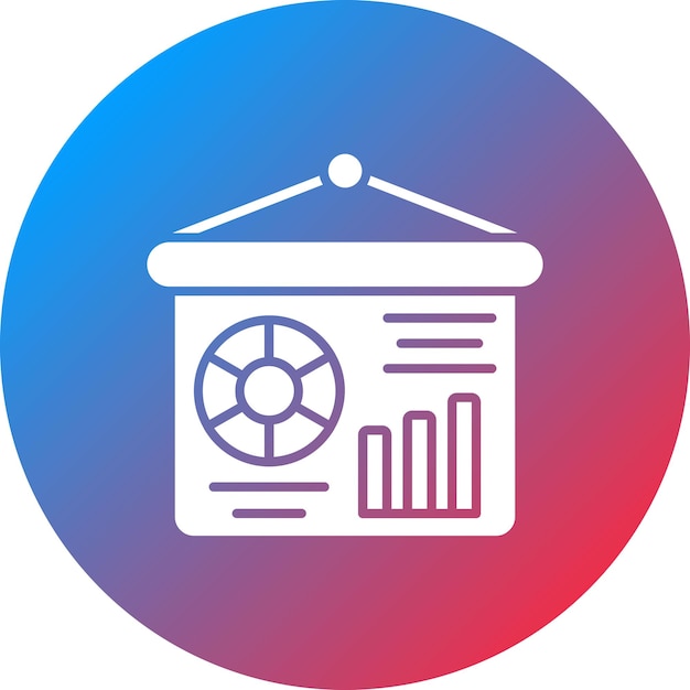 Imagen vectorial del icono de presentación de estadísticas Se puede utilizar para el marketing