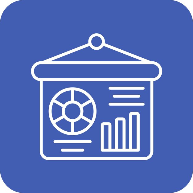 Imagen vectorial del icono de presentación de estadísticas Se puede utilizar para el marketing