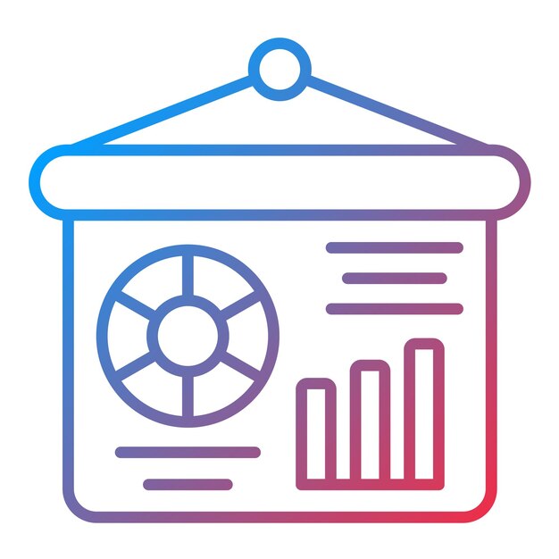 Imagen vectorial del icono de presentación de estadísticas Se puede utilizar para el marketing