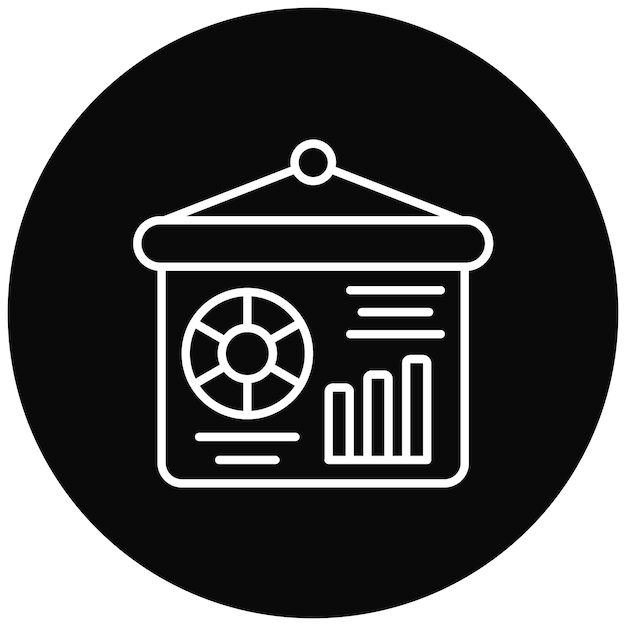 Imagen vectorial del icono de presentación de estadísticas Se puede utilizar para el marketing