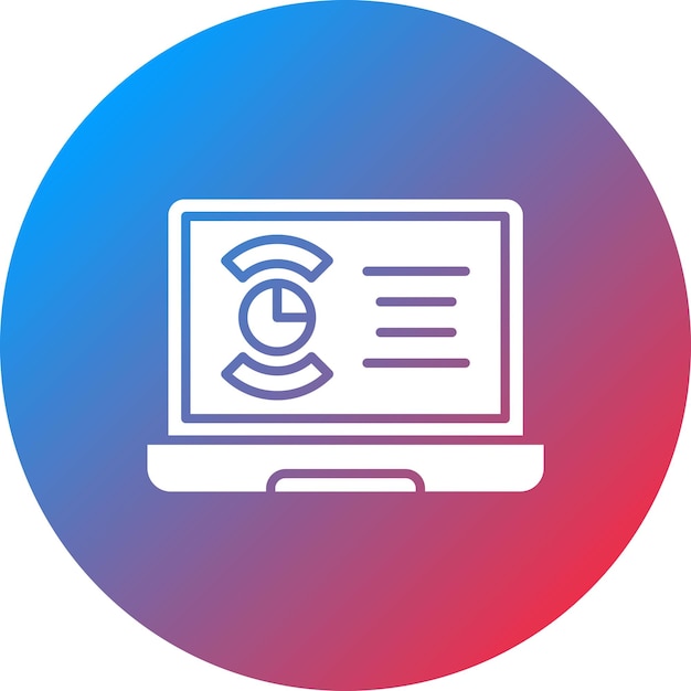 Imagen vectorial del icono de la presentación del portátil Se puede utilizar para trabajar desde casa