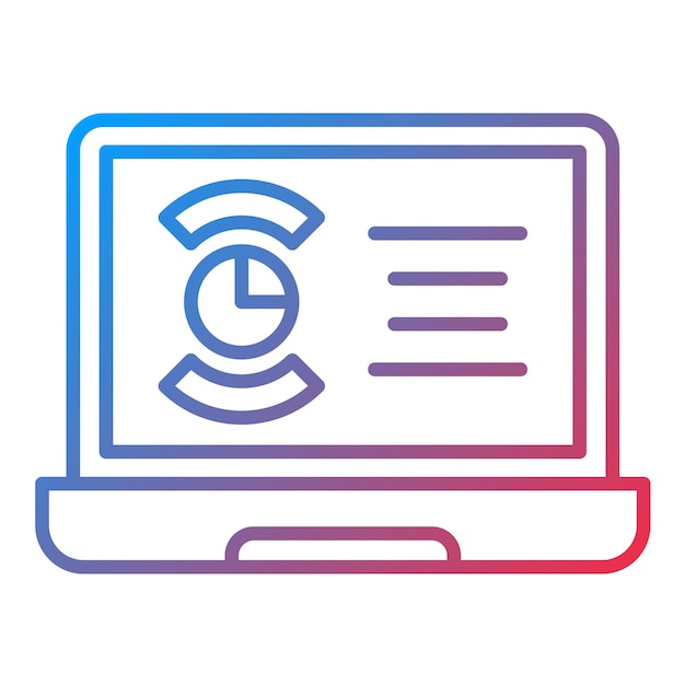 Imagen vectorial del icono de la presentación del portátil Se puede utilizar para trabajar desde casa