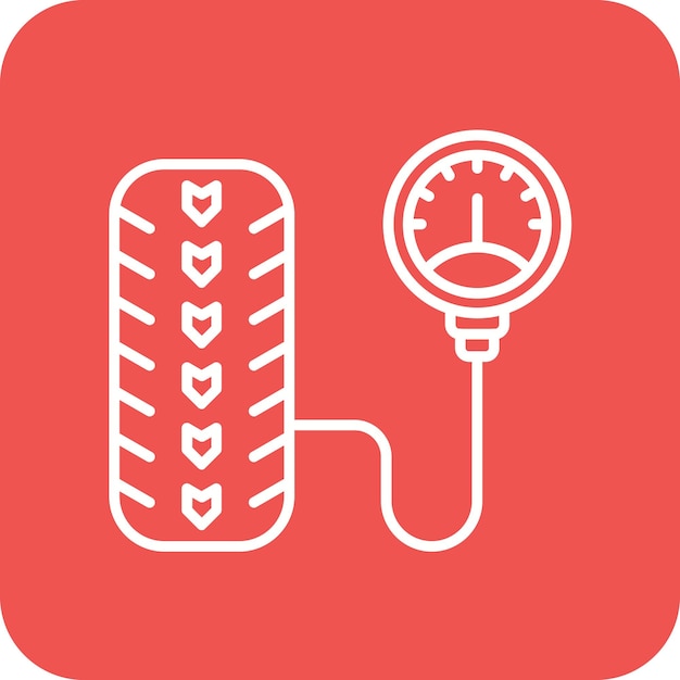 Imagen vectorial del icono de la presión de los neumáticos Se puede utilizar para las carreras de autos