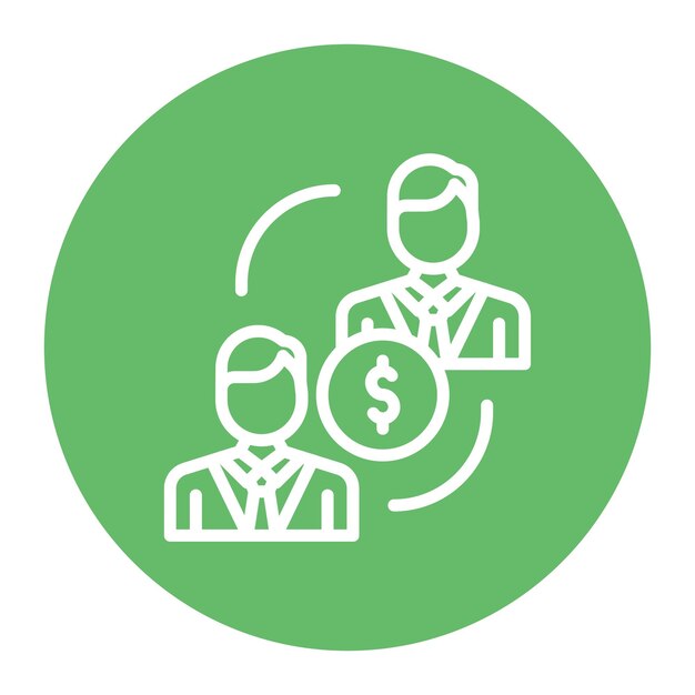 Imagen vectorial de icono de préstamo P2P Se puede utilizar para crowdfunding