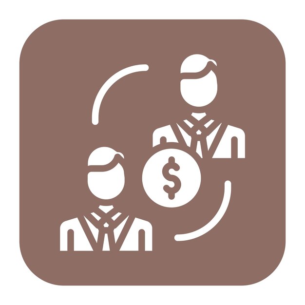 Imagen vectorial de icono de préstamo P2P Se puede utilizar para crowdfunding