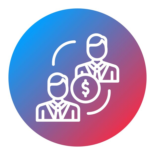 Imagen vectorial de icono de préstamo P2P Se puede utilizar para crowdfunding