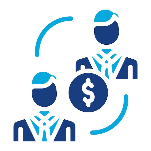 Imagen vectorial de icono de préstamo P2P Se puede utilizar para crowdfunding