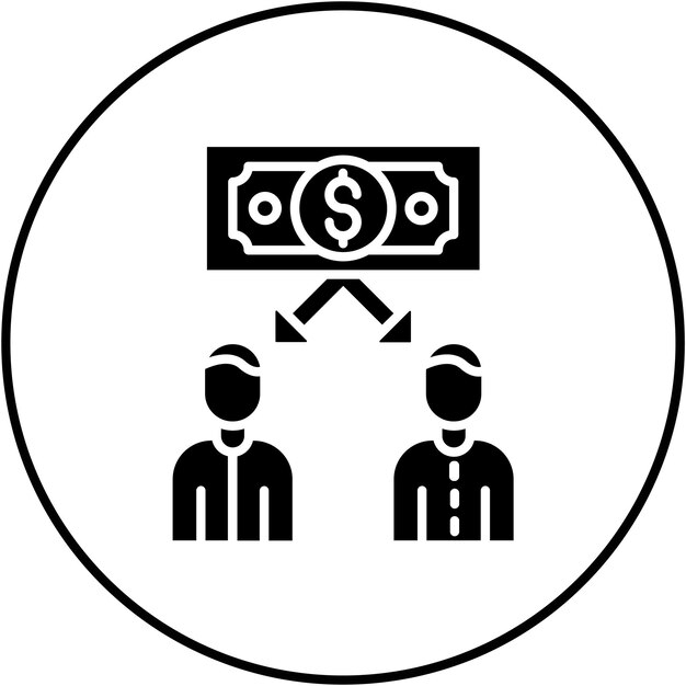 Imagen vectorial de icono de préstamo entre pares Se puede utilizar para negocios basados en el hogar