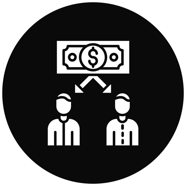 Imagen vectorial de icono de préstamo entre pares Se puede utilizar para negocios basados en el hogar