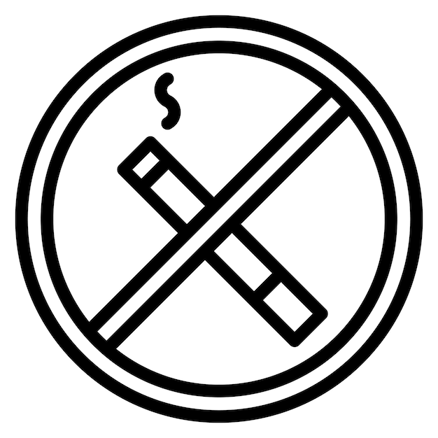 Imagen vectorial del icono de prevención del tabaquismo Se puede utilizar para el tabaquismo