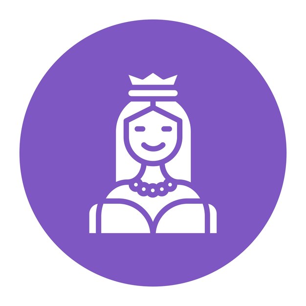 La imagen vectorial del icono de la princesa se puede usar para Fairytale
