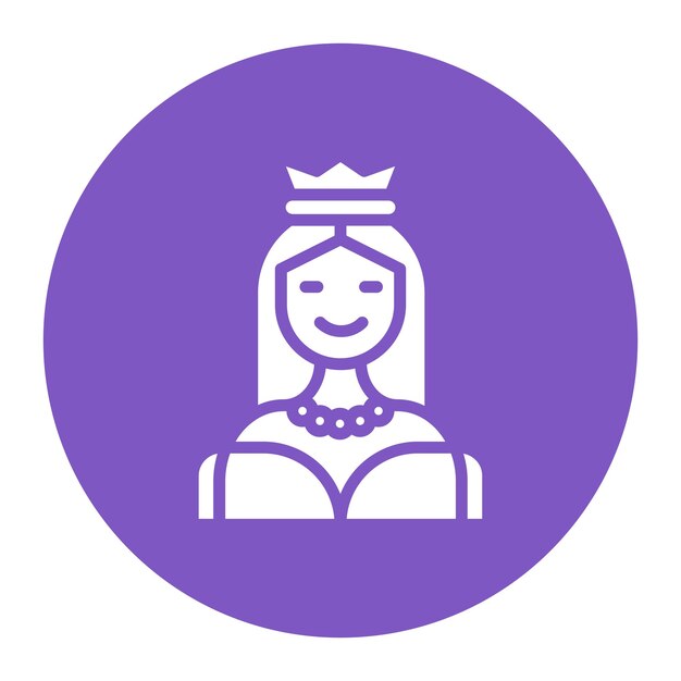 La imagen vectorial del icono de la princesa se puede usar para Fairytale