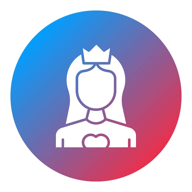 Imagen vectorial del icono de la princesa Se puede usar para humanos