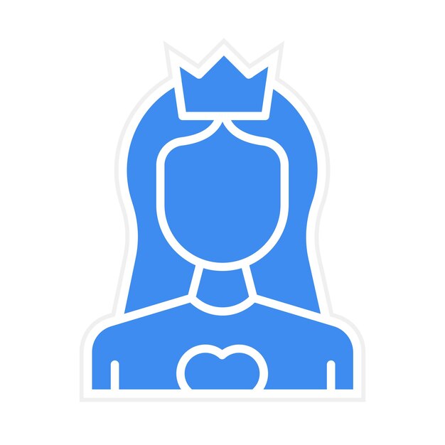 Imagen vectorial del icono de la princesa Se puede usar para humanos