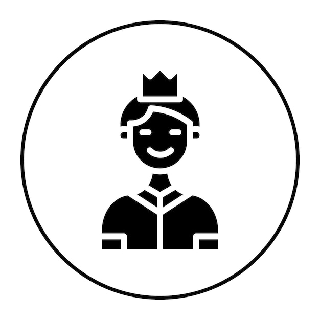 La imagen vectorial del icono del príncipe se puede usar para Fairytale