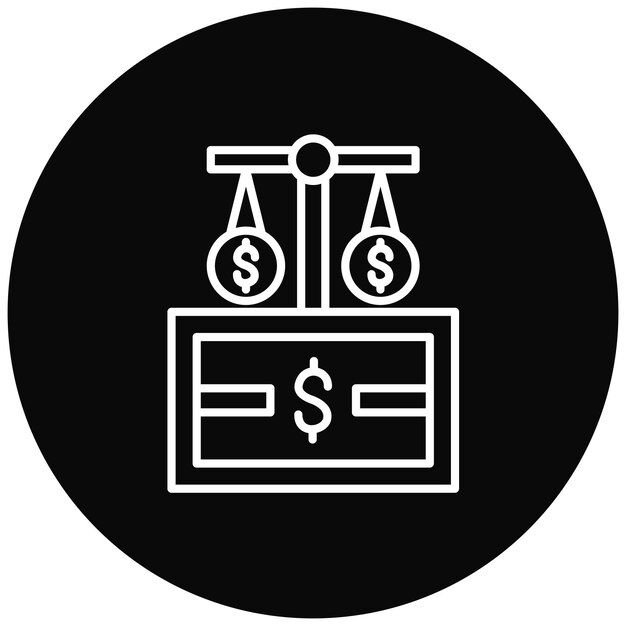 Imagen vectorial del ícono del principio del dinero Se puede utilizar para la contabilidad