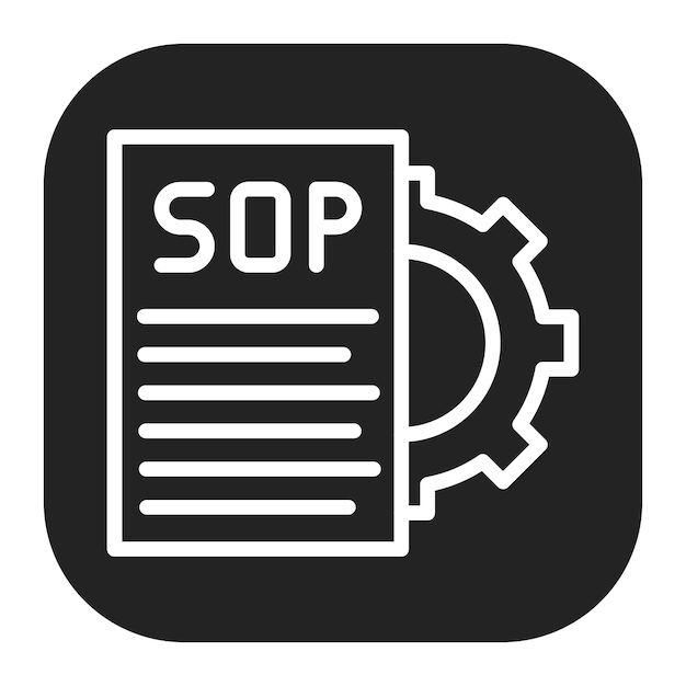 Imagen vectorial del icono del procedimiento operativo estándar Puede utilizarse para la gestión de operaciones