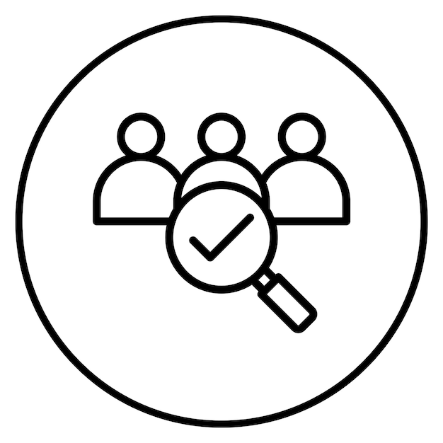 Imagen vectorial del ícono del proceso de contratación Se puede utilizar para la caza de cabezas