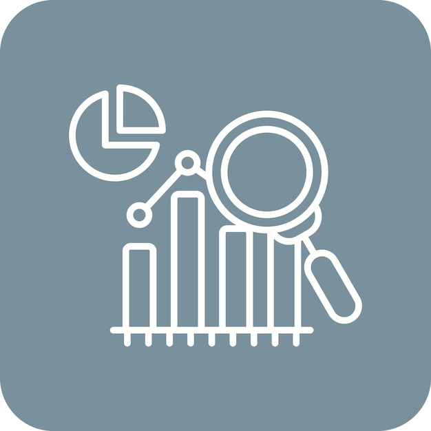 Imagen vectorial del icono de proceso de investigación Puede utilizarse para el análisis de datos
