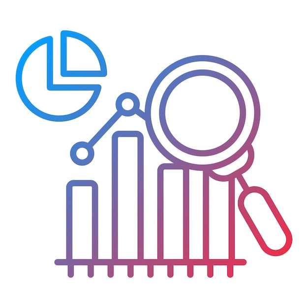 Imagen vectorial del icono de proceso de investigación Puede utilizarse para el análisis de datos