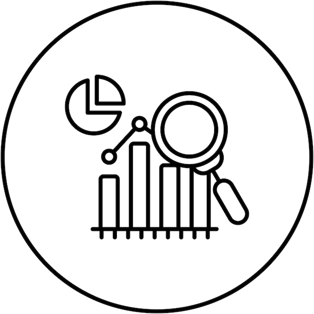 Imagen vectorial del icono de proceso de investigación Puede utilizarse para el análisis de datos