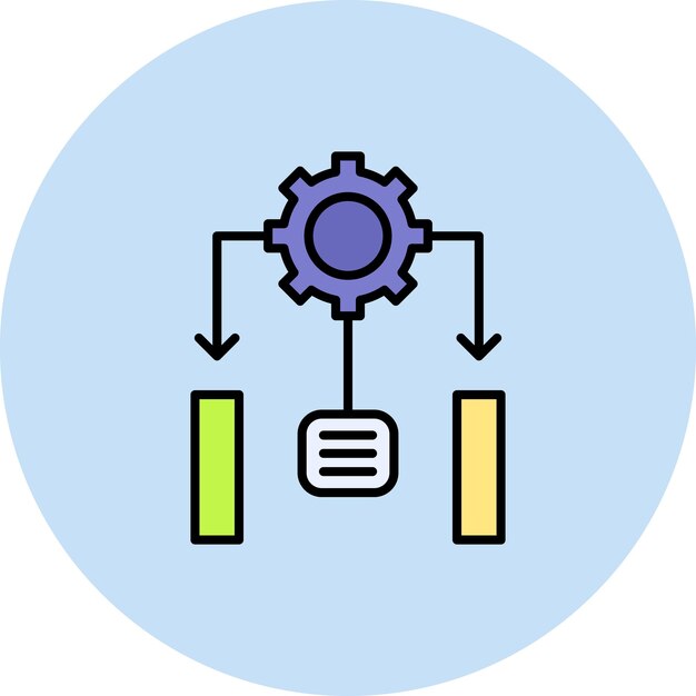 Imagen vectorial del icono del proceso Se puede utilizar para la productividad