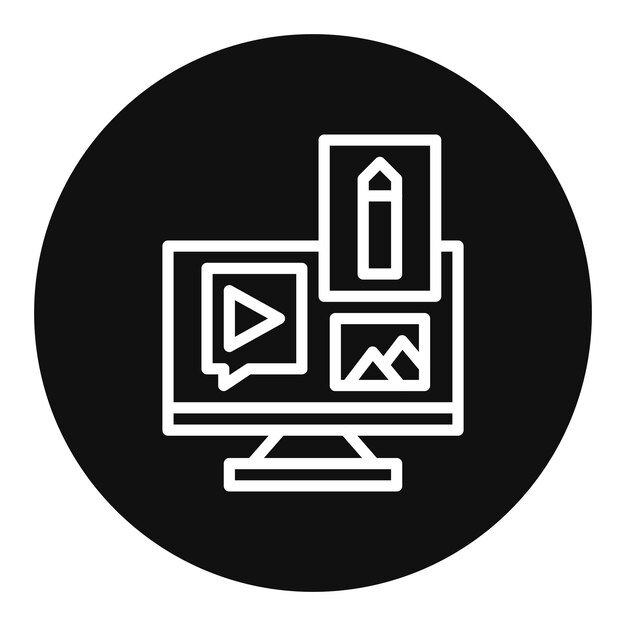 Imagen vectorial de icono de producción de contenido Puede utilizarse para el manejo de crisis