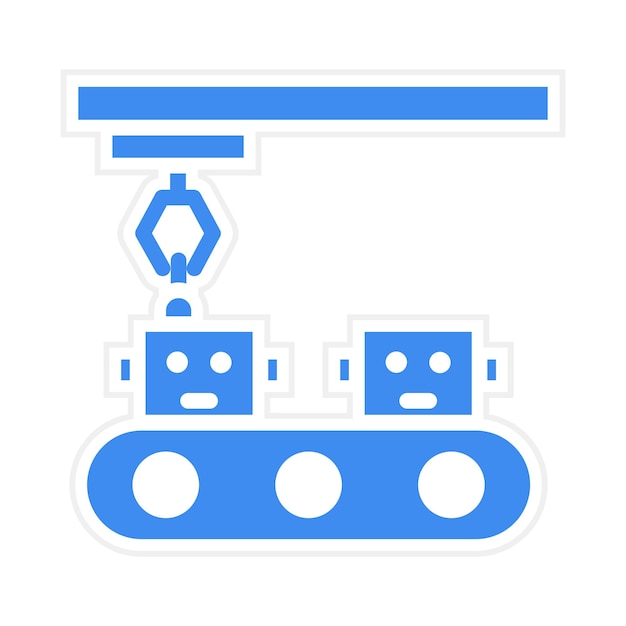 La imagen vectorial del icono de producción se puede utilizar para la robótica