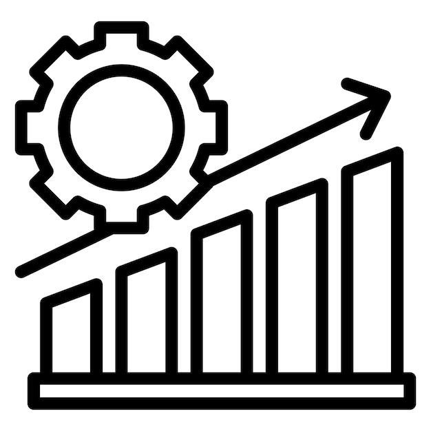 Imagen vectorial del icono de productividad Se puede utilizar para la producción en masa