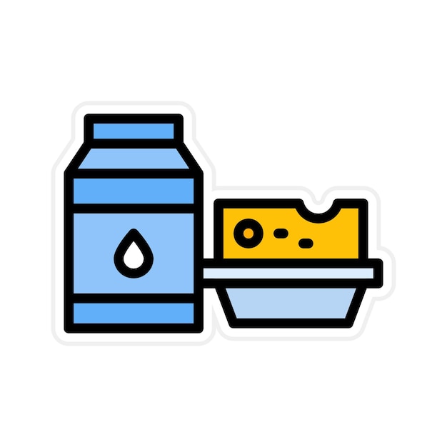 Imagen vectorial del icono del producto lácteo Se puede utilizar para el supermercado