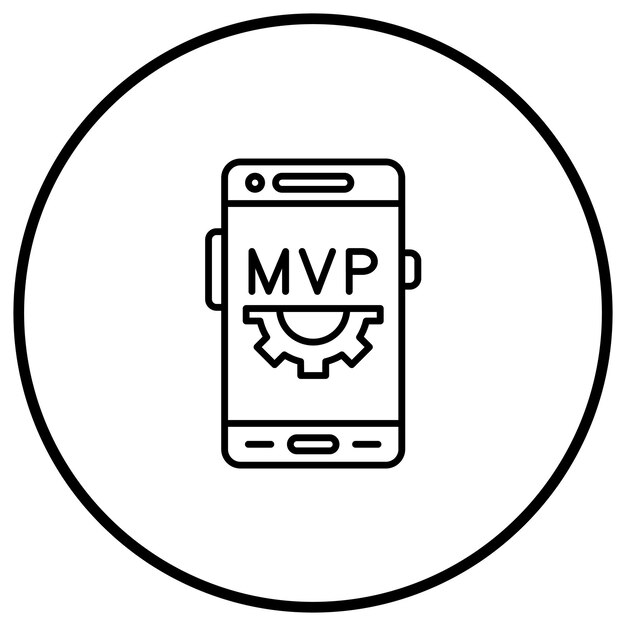 Vector imagen vectorial de icono de producto mínimo viable se puede utilizar para el desarrollo de aplicaciones móviles