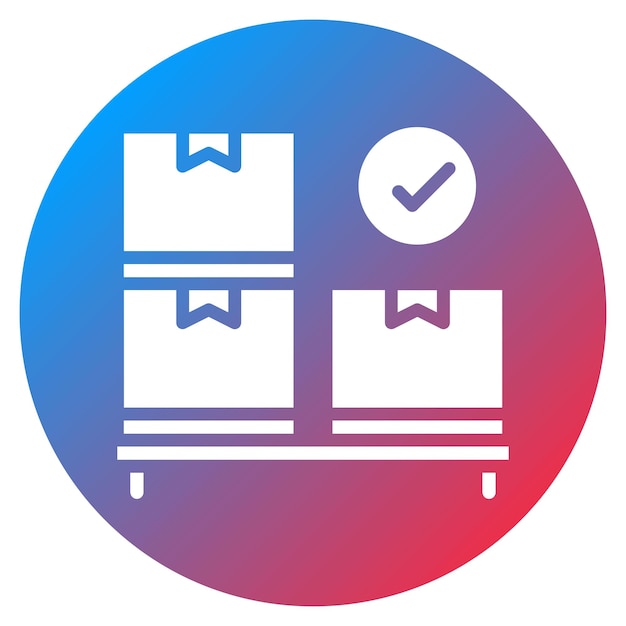 Imagen vectorial del icono de productos terminados Puede utilizarse para la fabricación y distribución