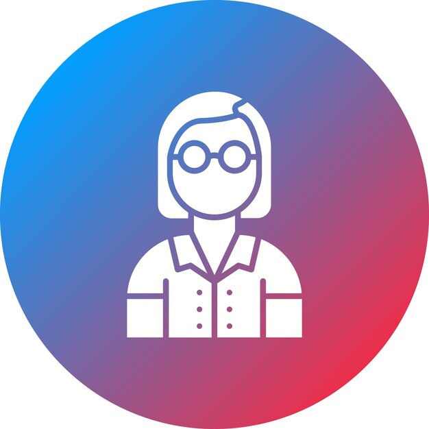 Imagen vectorial del ícono del profesor femenino Se puede utilizar para el aprendizaje