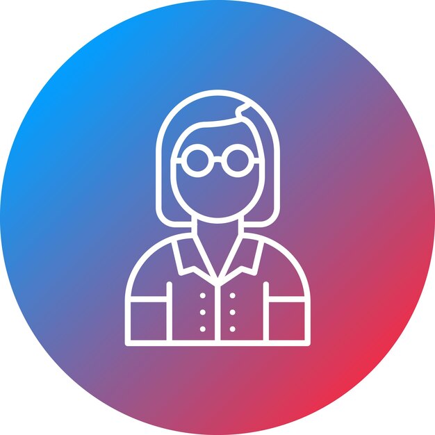 Imagen vectorial del ícono del profesor femenino Se puede utilizar para el aprendizaje
