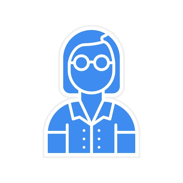 Imagen vectorial del ícono del profesor femenino Se puede utilizar para el aprendizaje