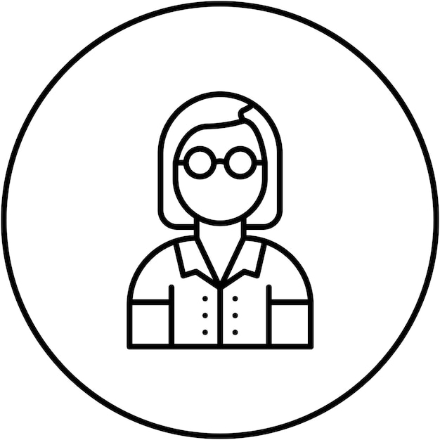 Imagen vectorial del ícono del profesor femenino Se puede utilizar para el aprendizaje