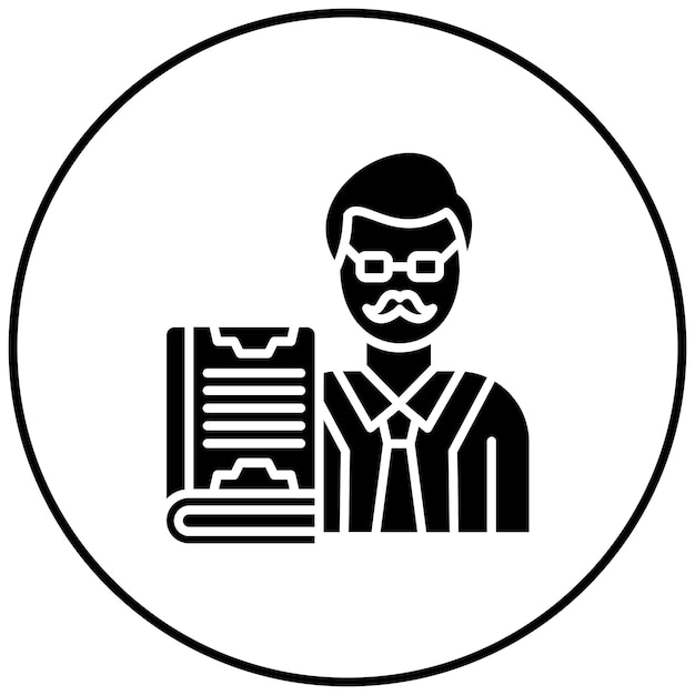 Imagen vectorial del ícono del profesor masculino Se puede utilizar para la educación en línea
