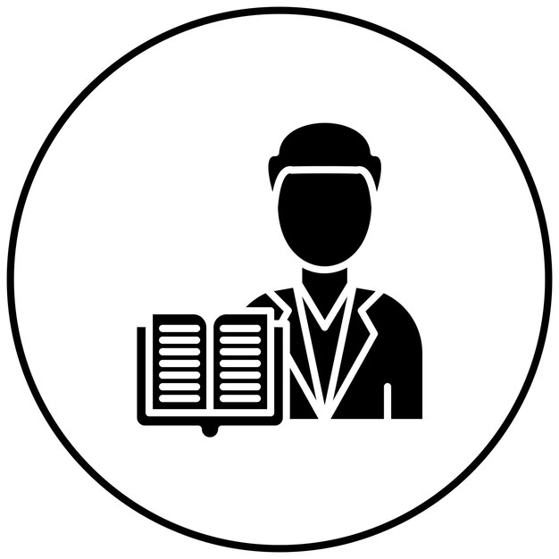 La imagen vectorial del icono del profesor se puede utilizar para la Universidad