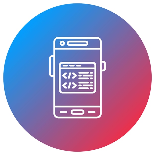 Imagen vectorial de icono de programación Se puede utilizar para el desarrollo de aplicaciones móviles