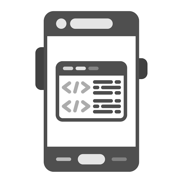 Imagen vectorial de icono de programación Se puede utilizar para el desarrollo de aplicaciones móviles