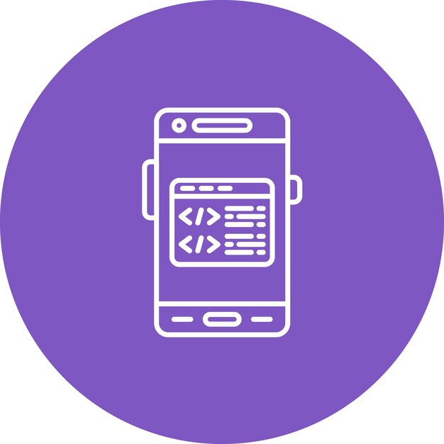 Imagen vectorial de icono de programación Se puede utilizar para el desarrollo de aplicaciones móviles