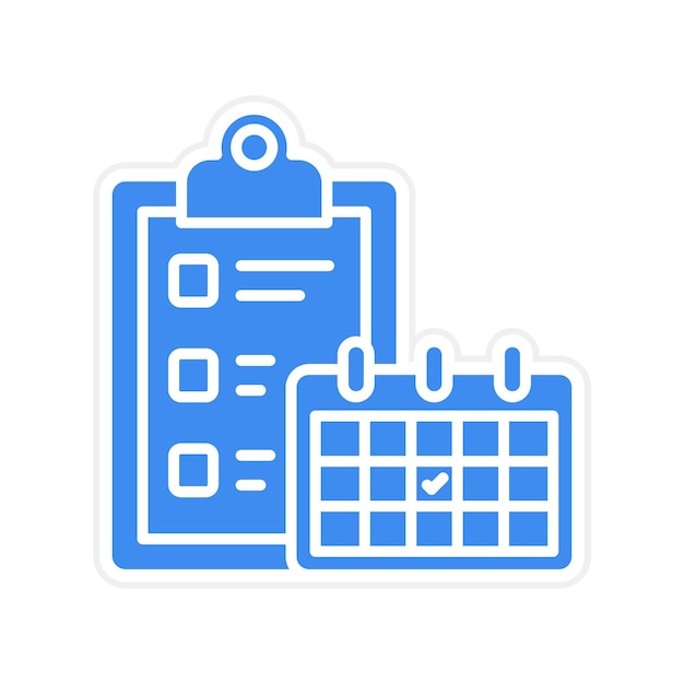 Imagen vectorial del icono de la programación de tareas Se puede usar para la hora y la fecha
