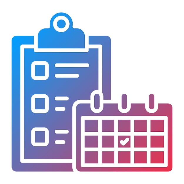 Imagen vectorial del icono de la programación de tareas Se puede usar para la hora y la fecha