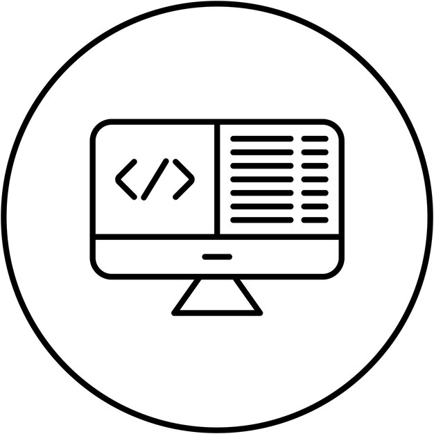 Imagen vectorial de icono de programación web Se puede utilizar para el aprendizaje