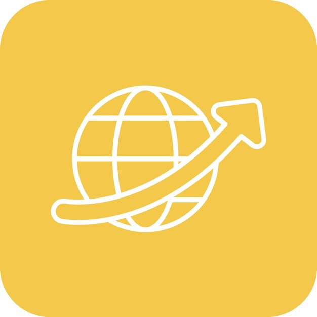 La imagen vectorial del ícono de progreso global se puede utilizar para la gestión empresarial