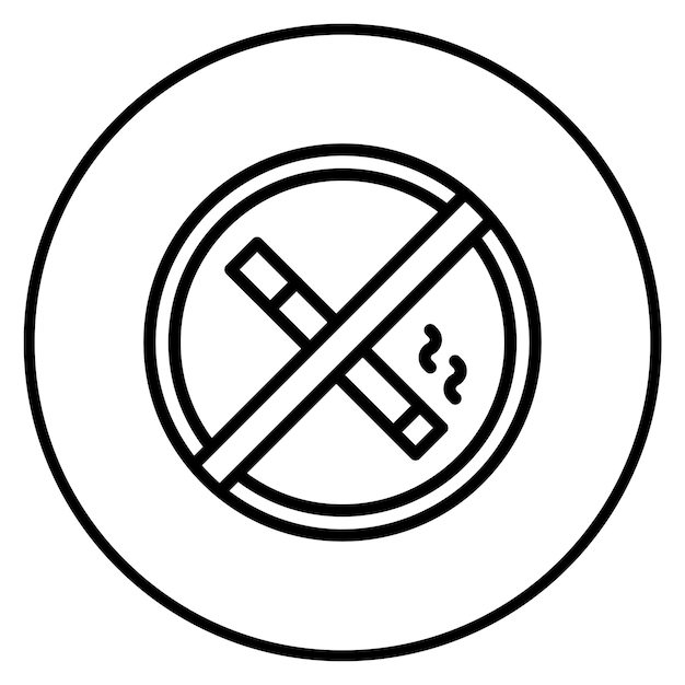 Imagen vectorial del icono de prohibición de fumar Se puede usar para fumar