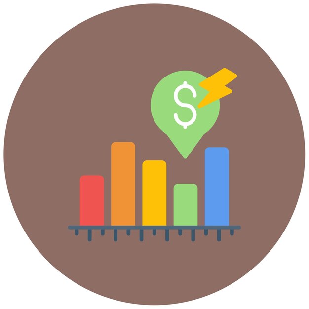 Imagen vectorial del icono de pronóstico de mercado Se puede utilizar para la gestión empresarial