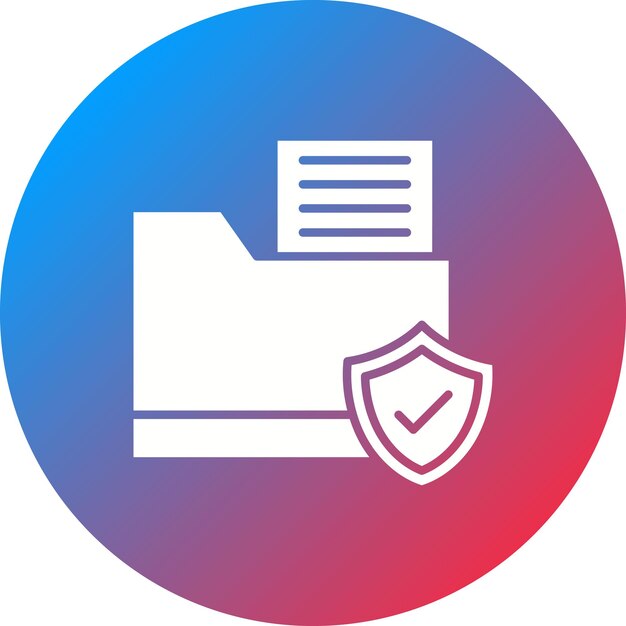 Imagen vectorial de icono de protección de archivo Se puede usar para codificación y desarrollo
