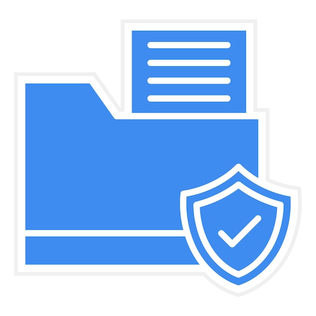 Imagen vectorial de icono de protección de archivo Se puede usar para codificación y desarrollo