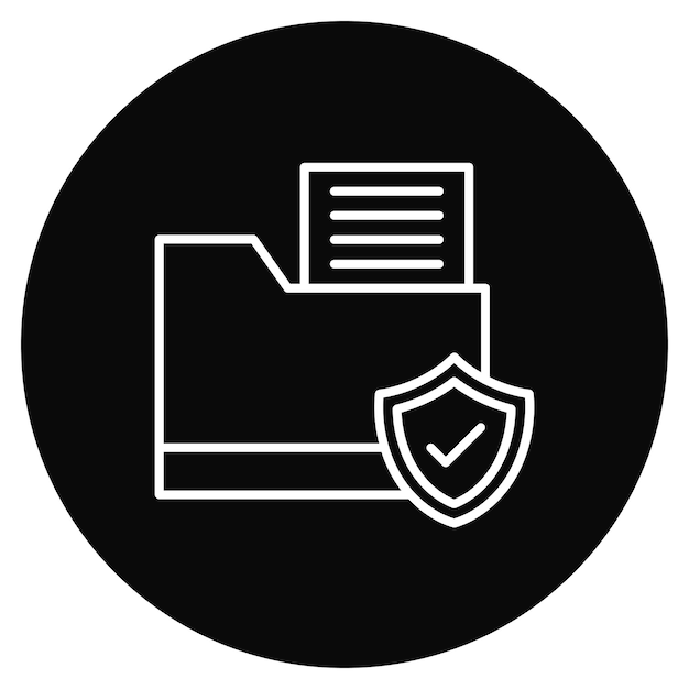 Imagen vectorial de icono de protección de archivo Se puede usar para codificación y desarrollo